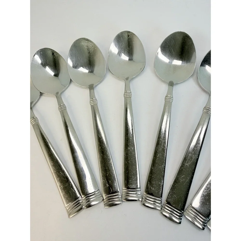 Wallace Napoli 18/10 Stainless Steel Teaspoons Set of 8 Glossy Silver
